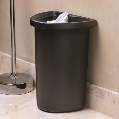 5 Quart Recycle Insert/Vanity Wastebasket, Black with Recycle Decal